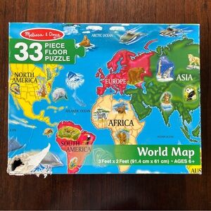 MELISSA & DOUG | 33 piece floor puzzle WORLD MAP